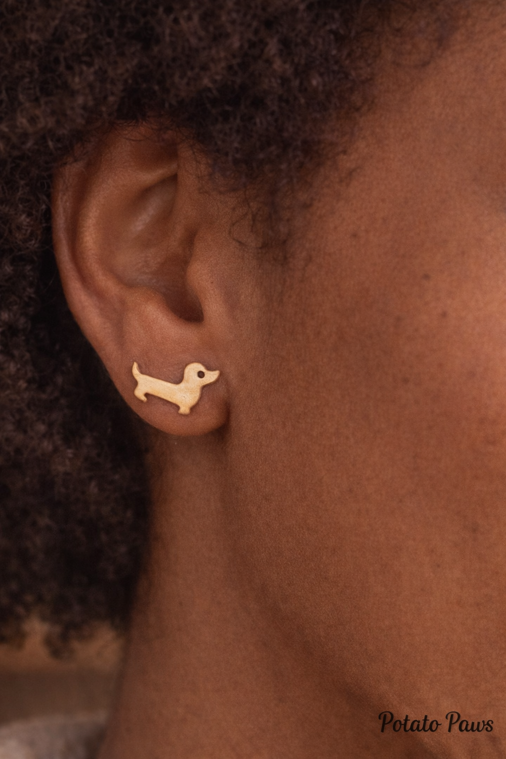 Potato Paws Sausage Dog Stud Earrings