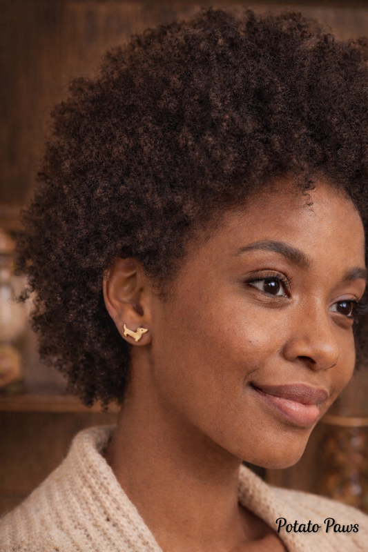 Potato Paws Sausage Dog Stud Earrings